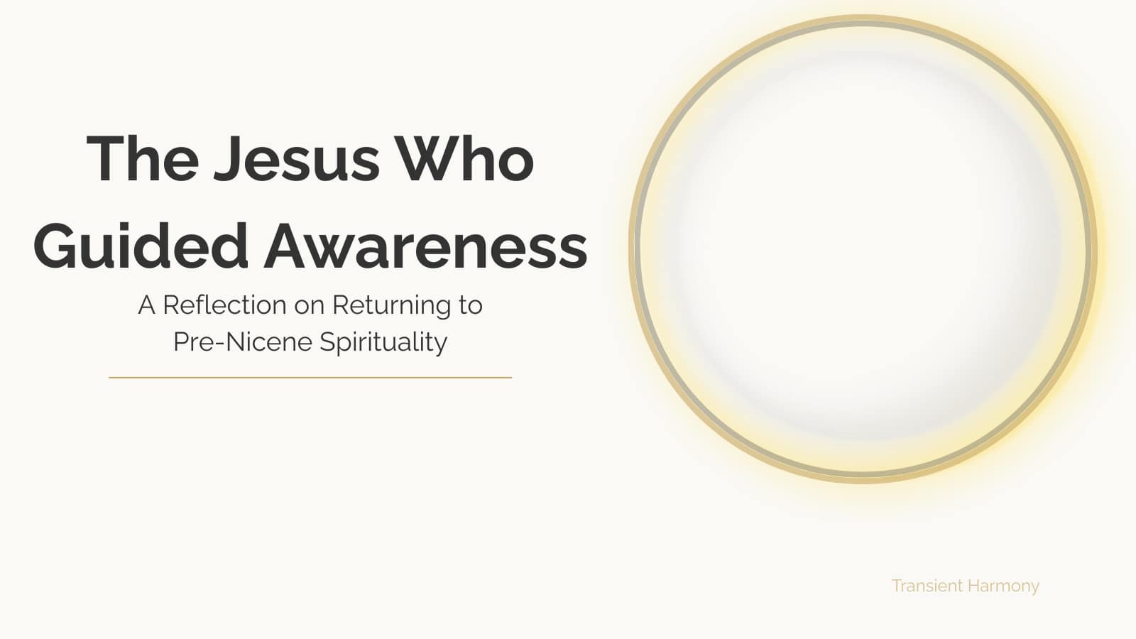 Minimalist golden halo circle with soft inner glow—symbol of inner light and awareness.