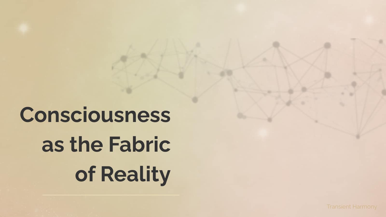 Consciousness as the Fabric of Reality 3 Consciousness as the Fabric of Reality