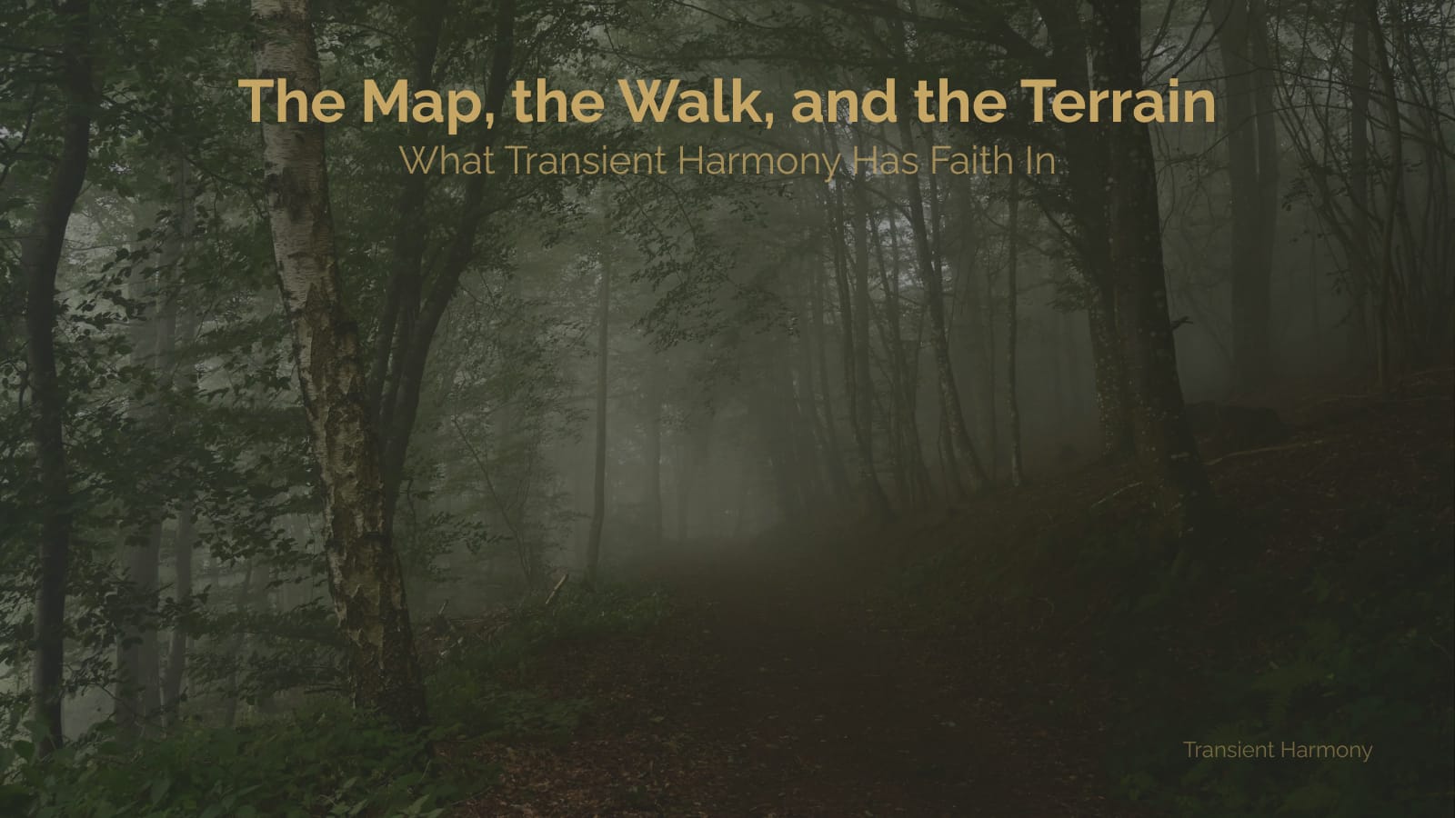 The Map, the Walk, and the Terrain: What Transient Harmony Has Faith In 2 The Map, the Walk, and the Terrain: What Transient Harmony Has Faith In