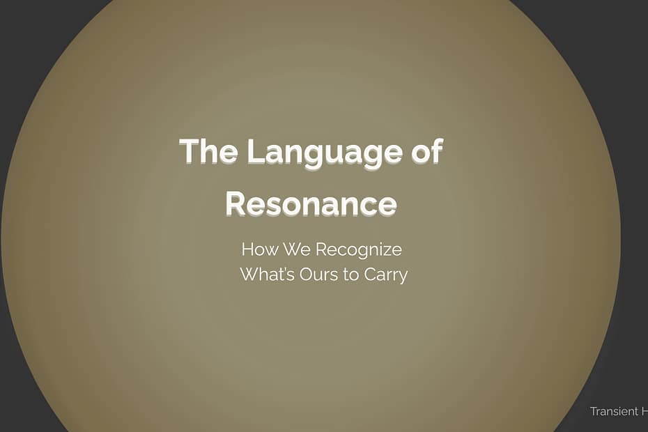 The Language of Resonance: How We Recognize What’s Ours to Carry 7 The language of resonance